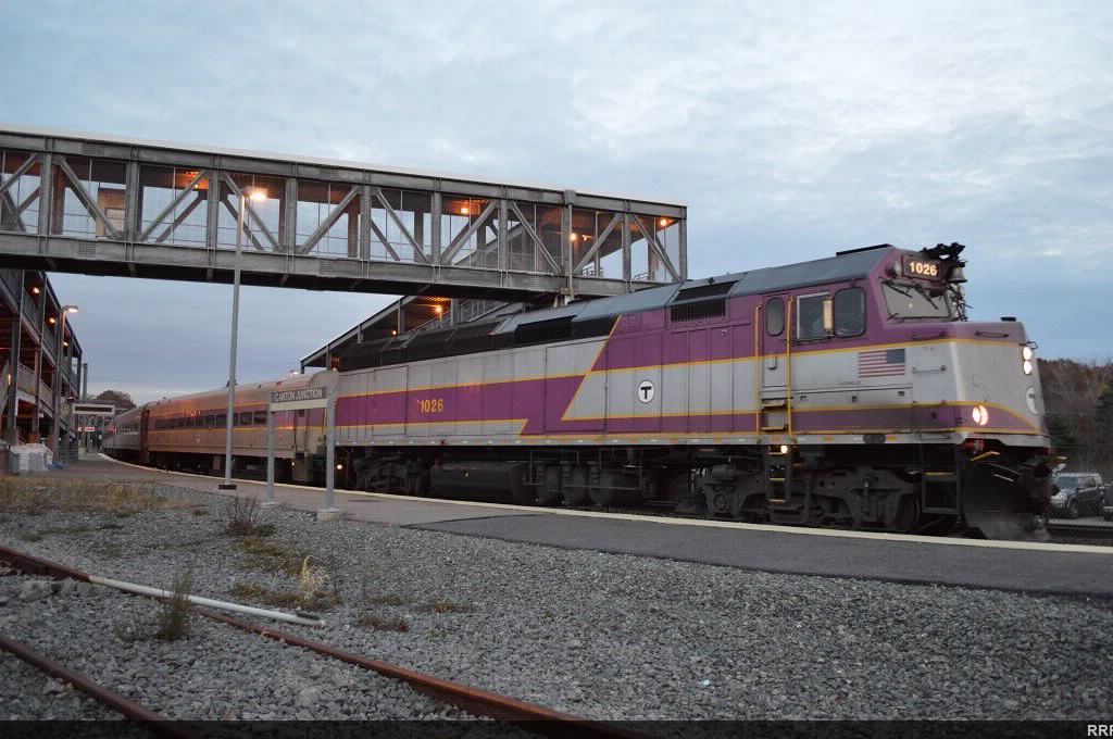 Stoughton bound train slowing to a stop. 